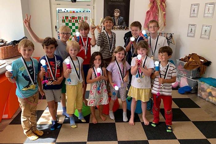 Children enjoying the chess class