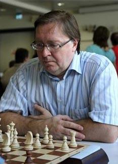Grandmaster Zigurds Lanka at the chess board