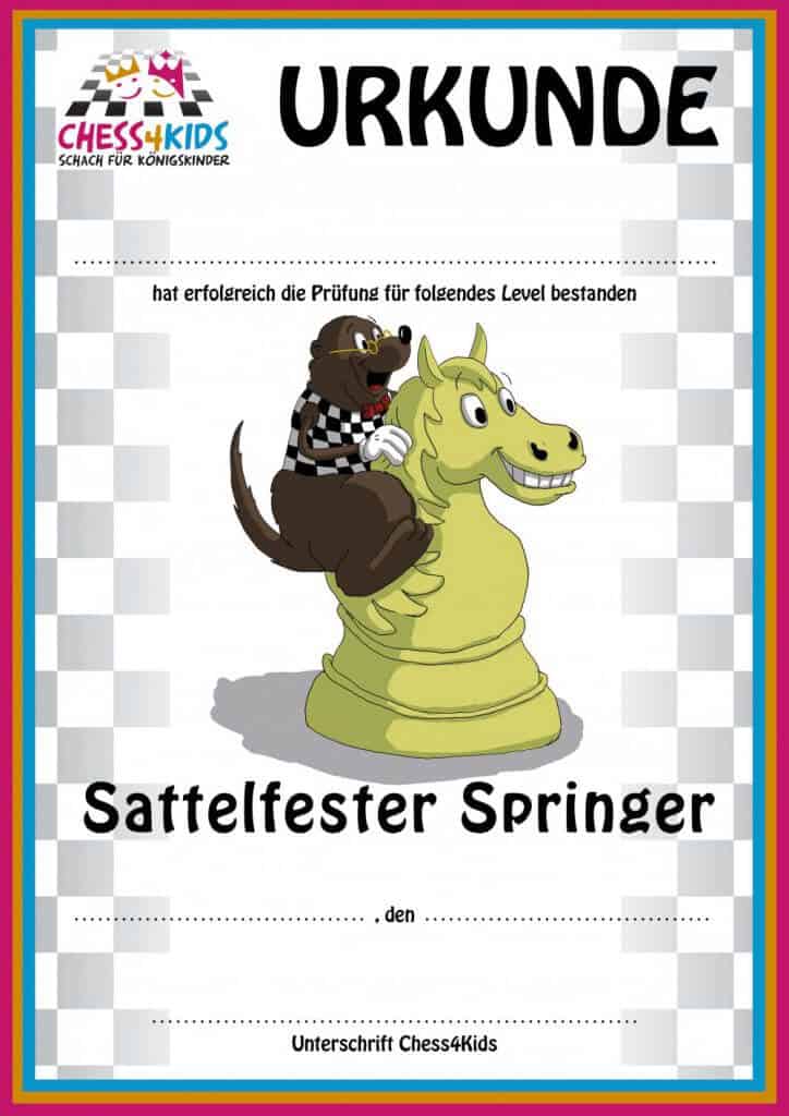 Schach Urkunde Sattelfester Springer