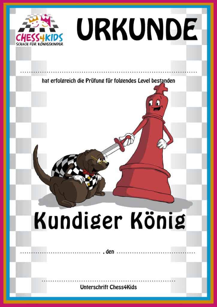 Schach Urkunde Kundiger König